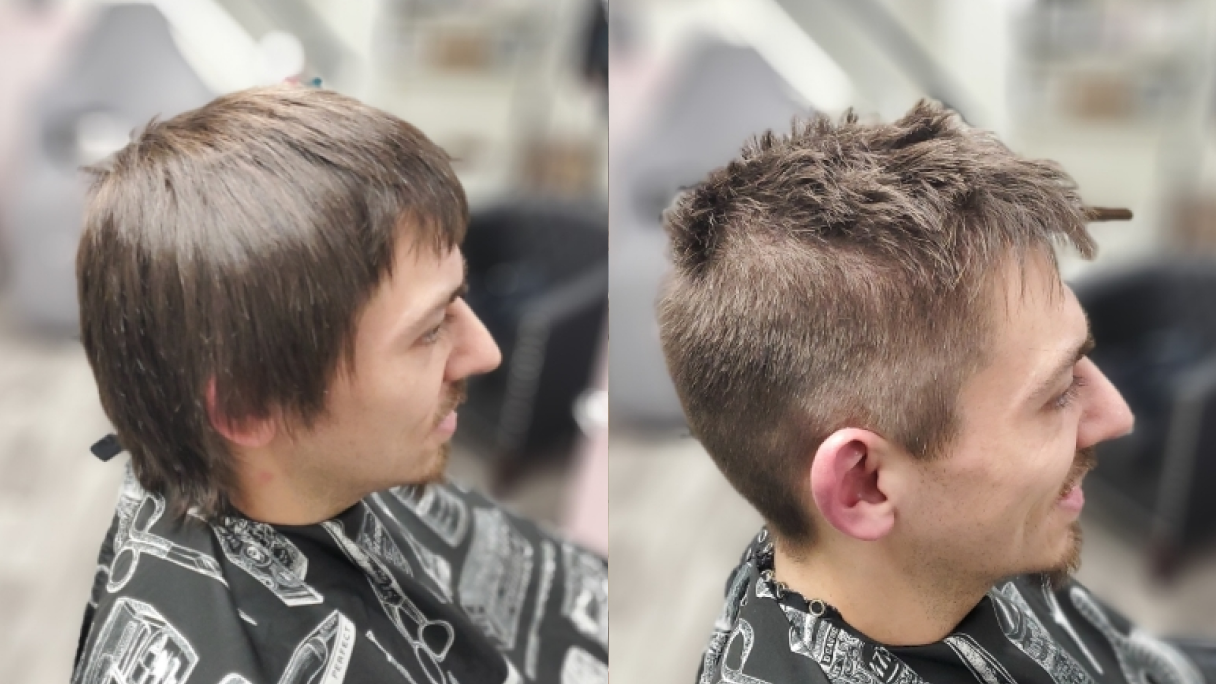 person getting haircut